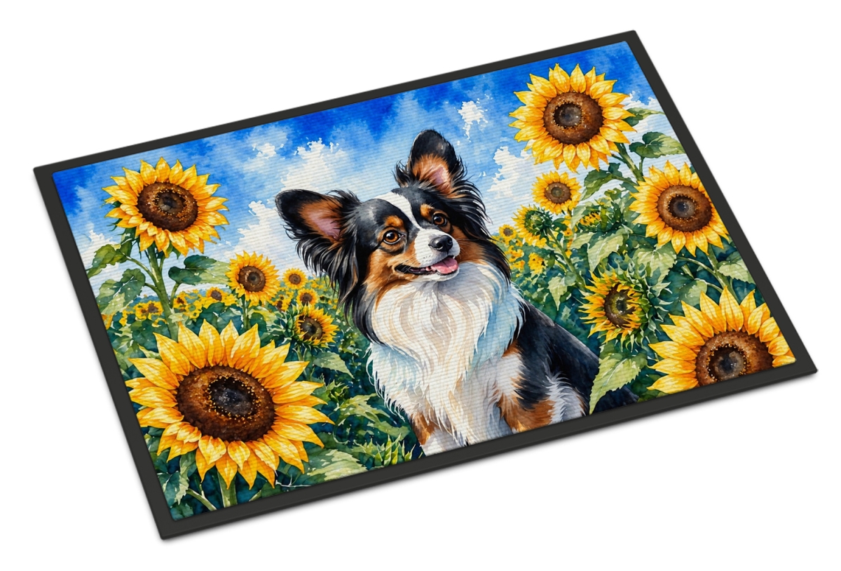 DAC6131MAT 18 x 27 in. Papillon in Sunflowers Doormat