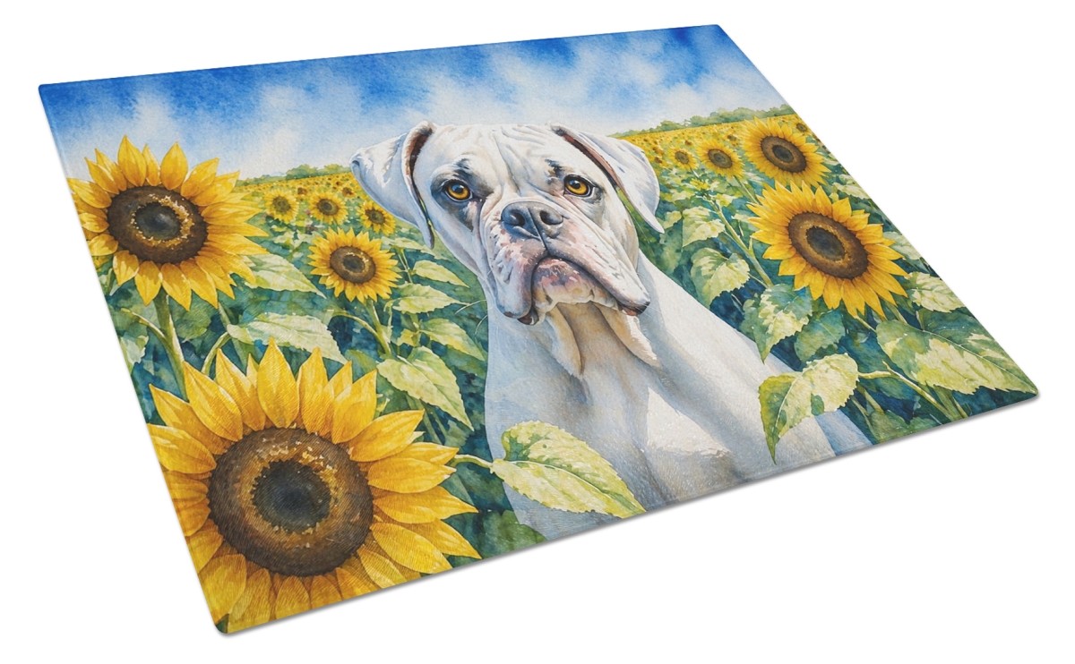 DAC6038LCB 11.25 x 15.25 in. Boxer in Sunflowers Cutting Board