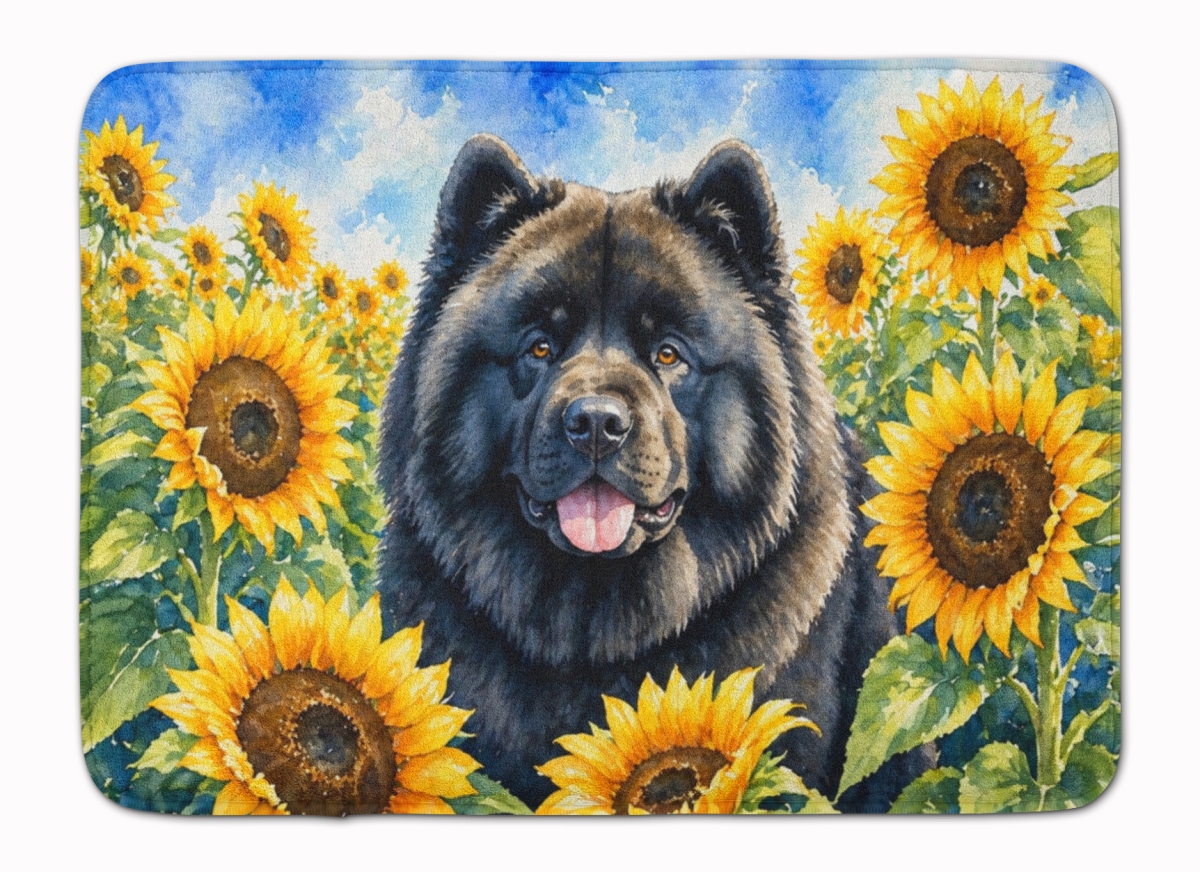 DAC6054RUG 19 x 27 in. Chow Chow in Sunflowers Memory Foam Kitchen Mat