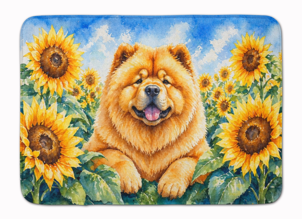 DAC6055RUG 19 x 27 in. Chow Chow in Sunflowers Memory Foam Kitchen Mat