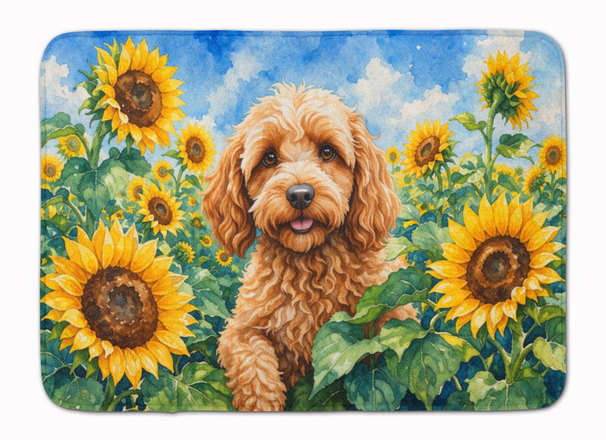 DAC6057RUG 19 x 27 in. Cockapoo in Sunflowers Memory Foam Kitchen Mat