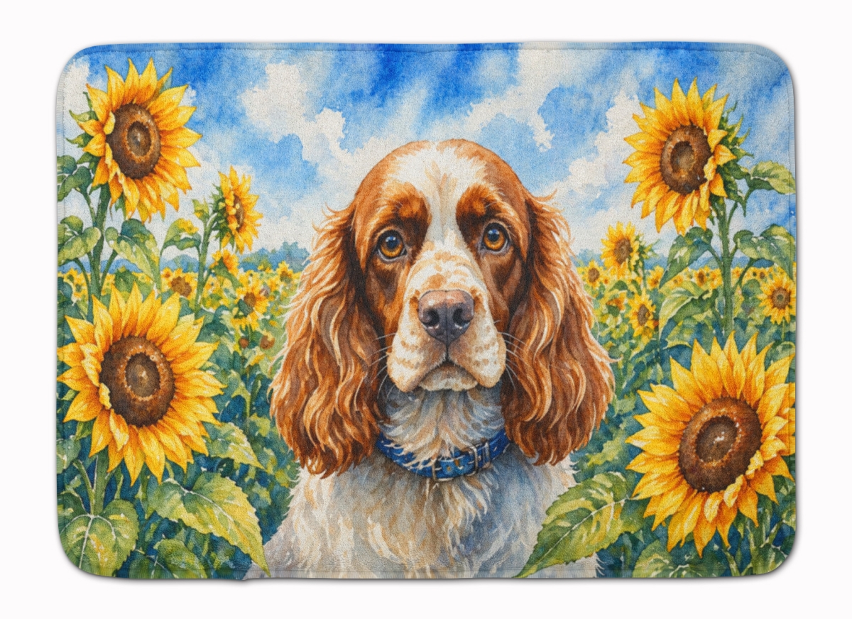 DAC6058RUG 19 x 27 in. Cocker Spaniel in Sunflowers Memory Foam Kitchen Mat
