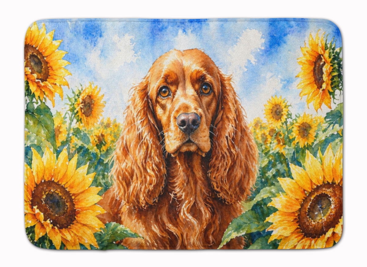 DAC6059RUG 19 x 27 in. Cocker Spaniel in Sunflowers Memory Foam Kitchen Mat