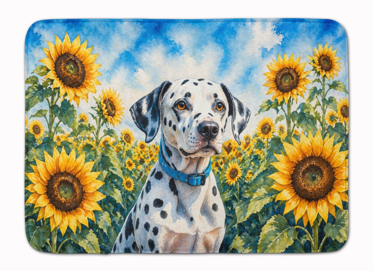 DAC6067RUG 19 x 27 in. Dalmatian in Sunflowers Memory Foam Kitchen Mat