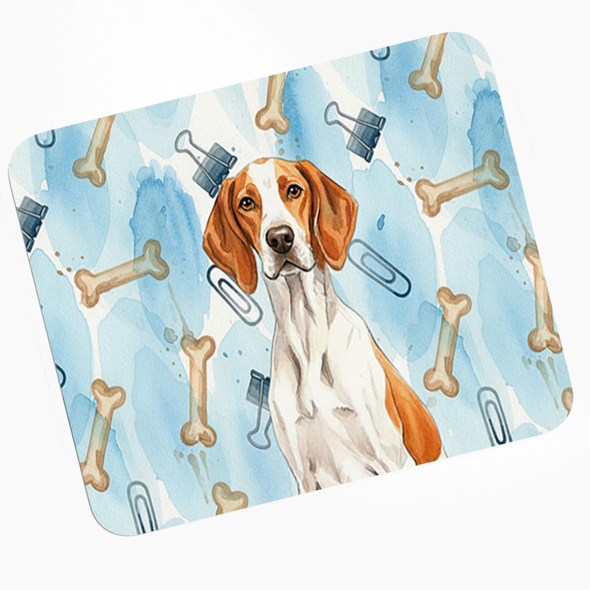 DAC9418MP 8 x 9.5 in. Orange & White Pointer Coworker Mouse Pad, Heat Resistant Trivet Hot Pad
