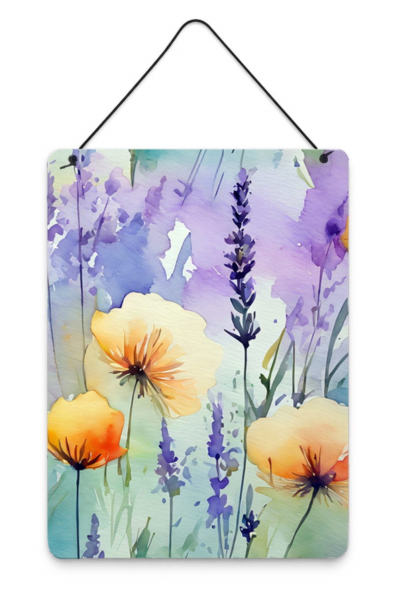 DAC1581DS1216 16 x 12 in. Lavender in Watercolor Wall or Door Hanging Prints Metal Wall Art