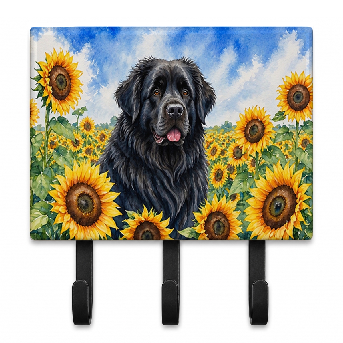 DAC6123TH68 9 x 6 in.  foundland in Sunflowers Leash or Key Holder