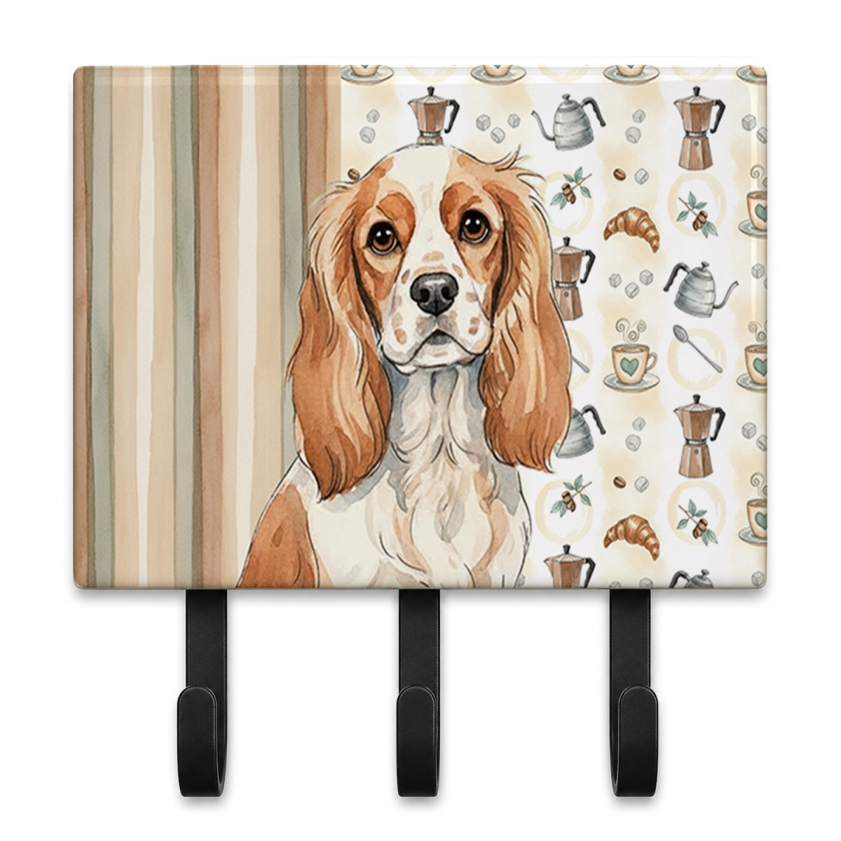 WDK7363TH68 9 x 6 in. Blenheim Cavalier Spaniel Coffee Bar Leash or Key Holder