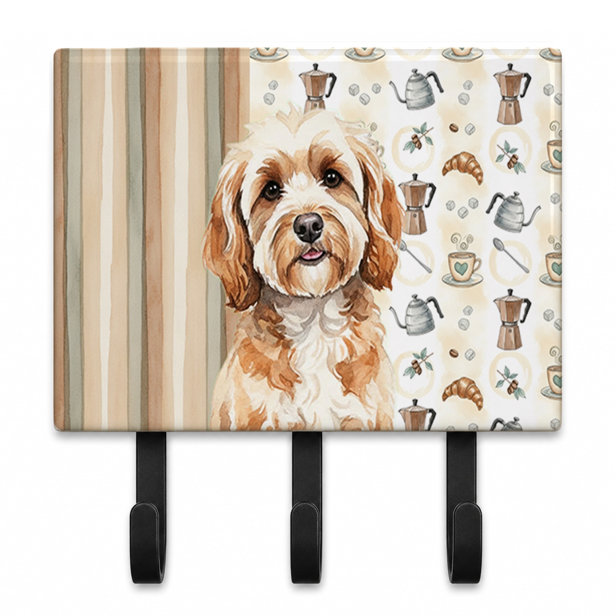 WDK7366TH68 9 x 6 in. Cavapoo Coffee Bar Leash or Key Holder