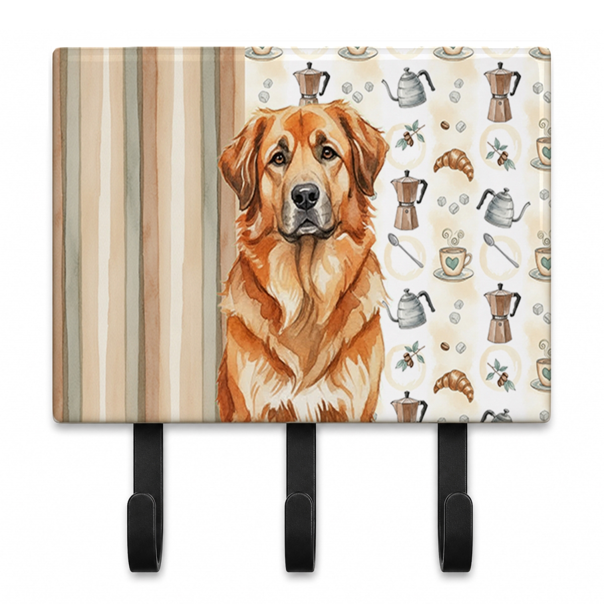WDK7499TH68 9 x 6 in. Red Leonberger Coffee Bar Leash or Key Holder