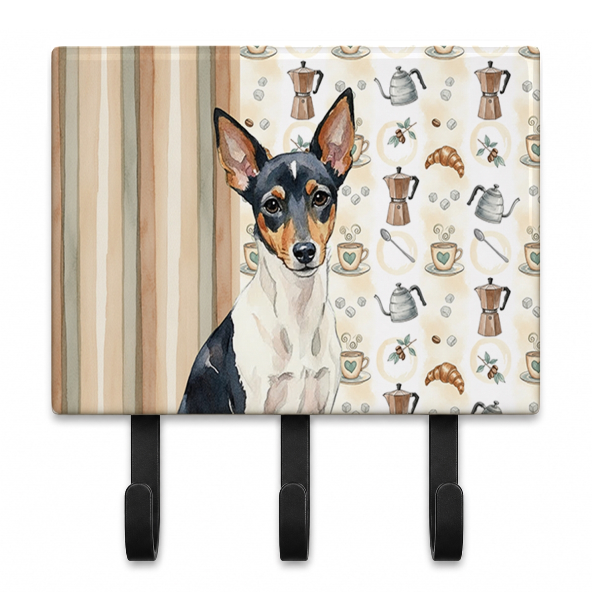 WDK7645TH68 9 x 6 in. Toy Fox Terrier Coffee Bar Leash or Key Holder