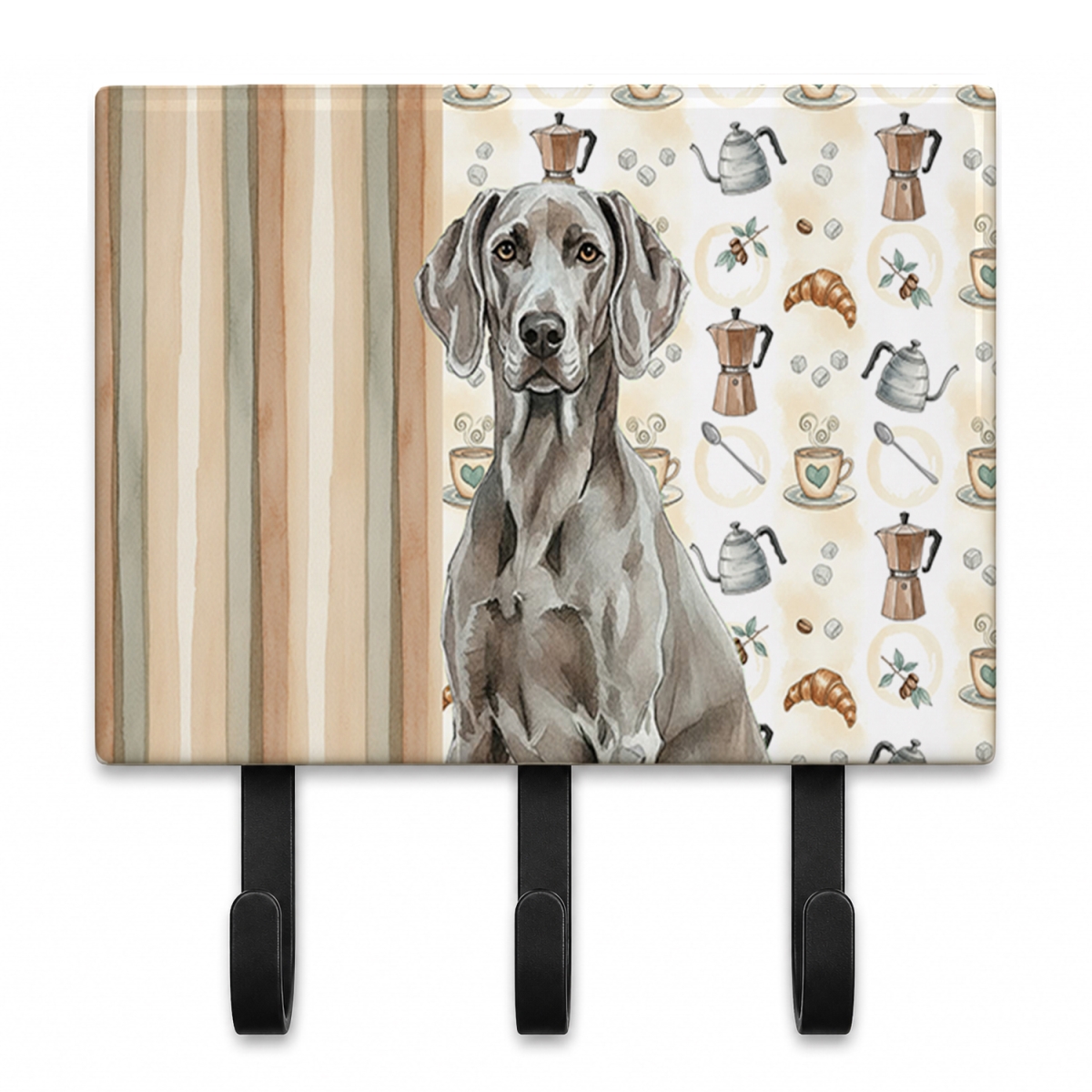 WDK7647TH68 9 x 6 in. Weimaraner Coffee Bar Leash or Key Holder