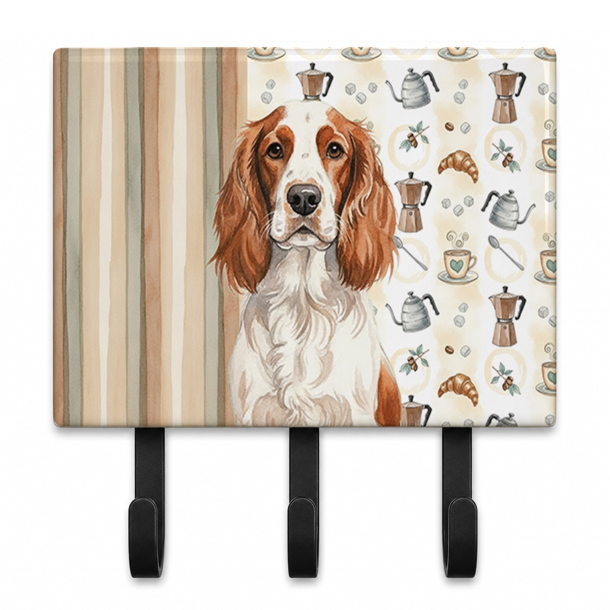 WDK7648TH68 9 x 6 in. Welsh Springer Spaniel Coffee Bar Leash or Key Holder