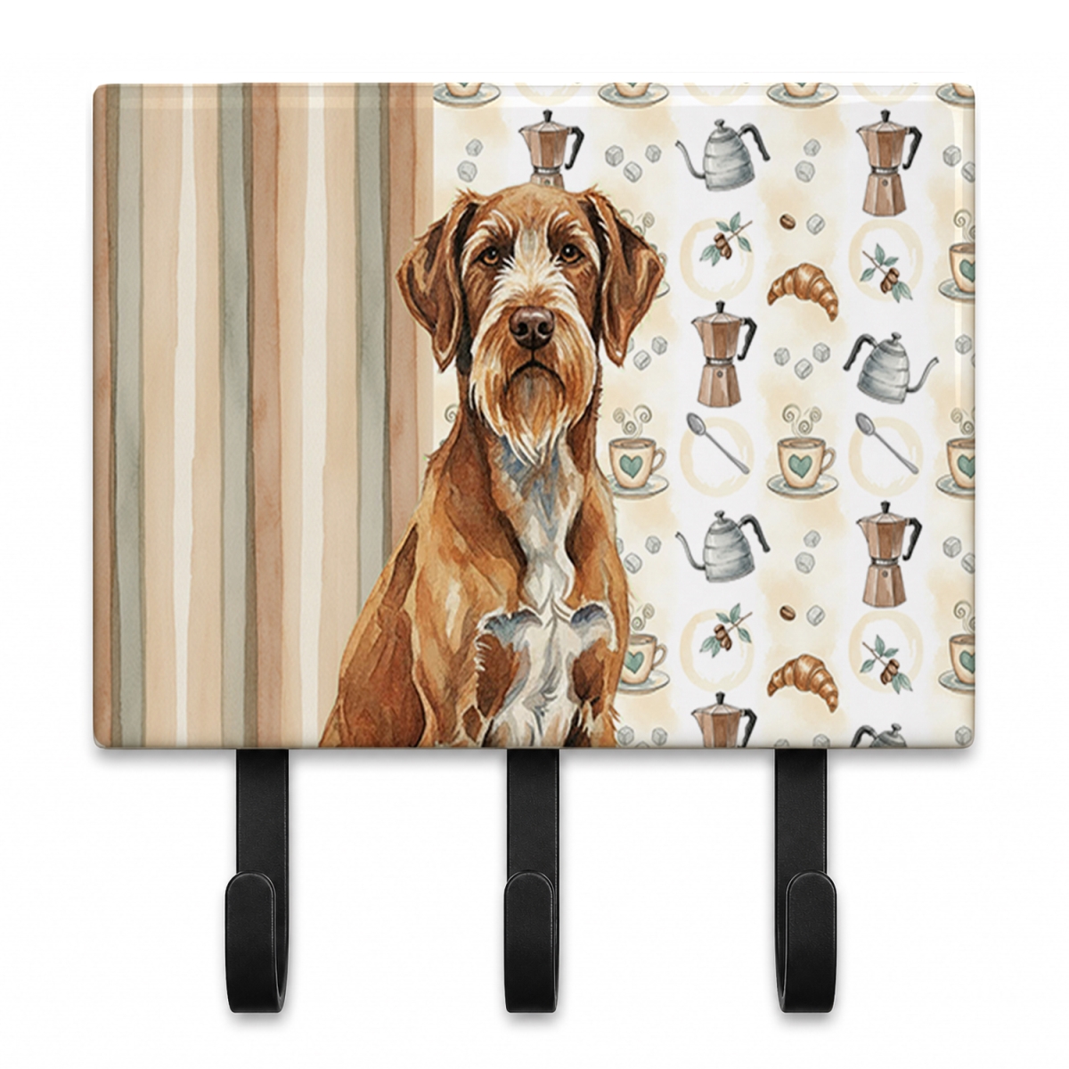 WDK7658TH68 9 x 6 in. Wirehaired Pointing Griffon Coffee Bar Leash or Key Holder