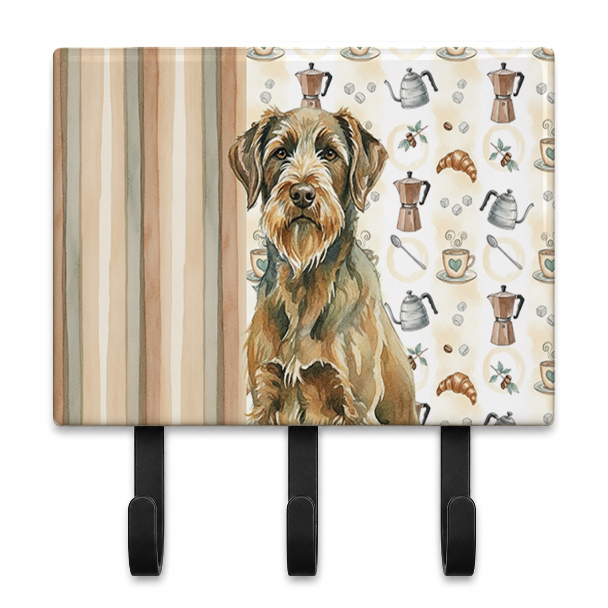 WDK7659TH68 9 x 6 in. Chestnut Wirehaired Pointing Griffon Coffee Bar Leash or Key Holder