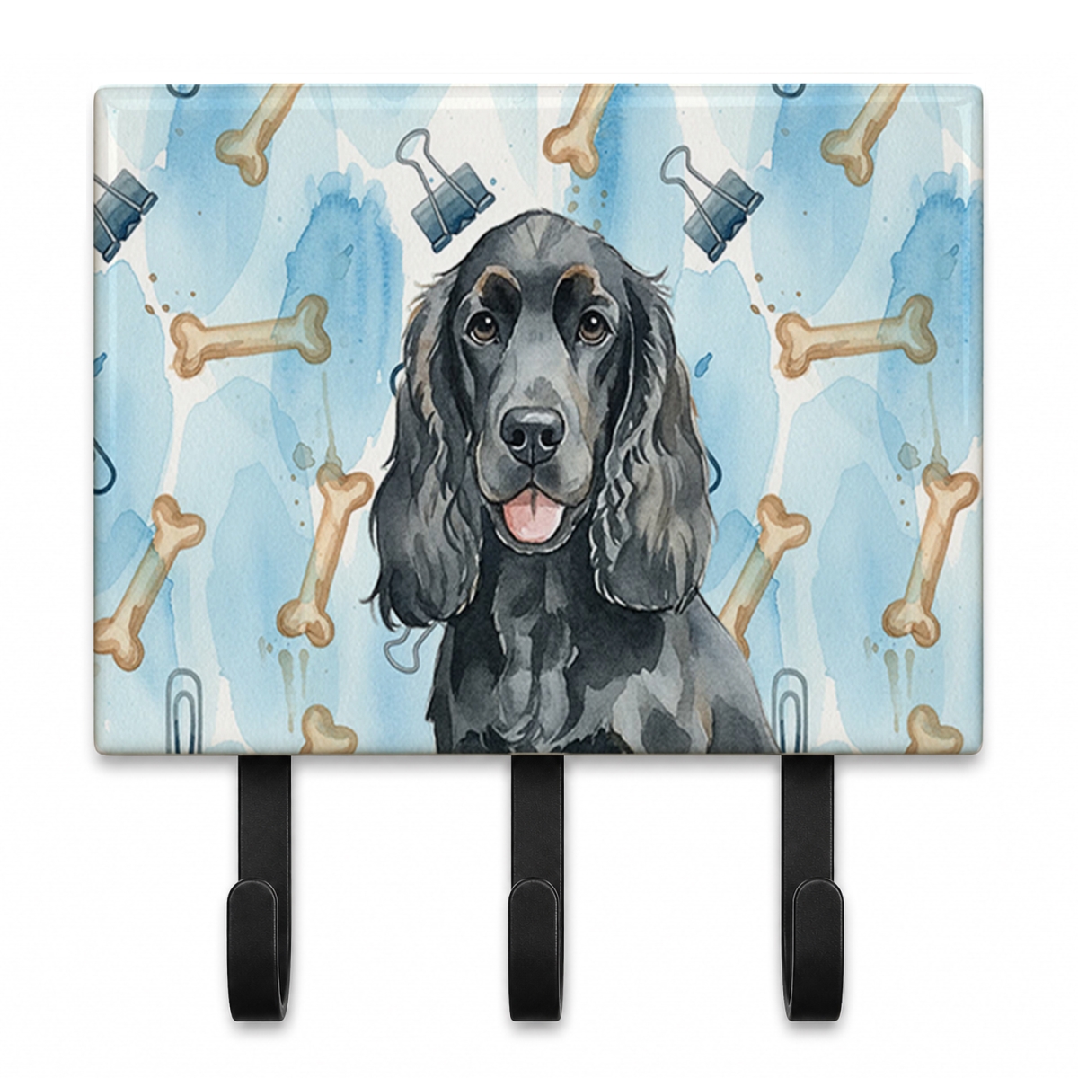 DAC9241TH68 9 x 6 in. Black Cocker Spaniel Coworker Leash or Key Holder