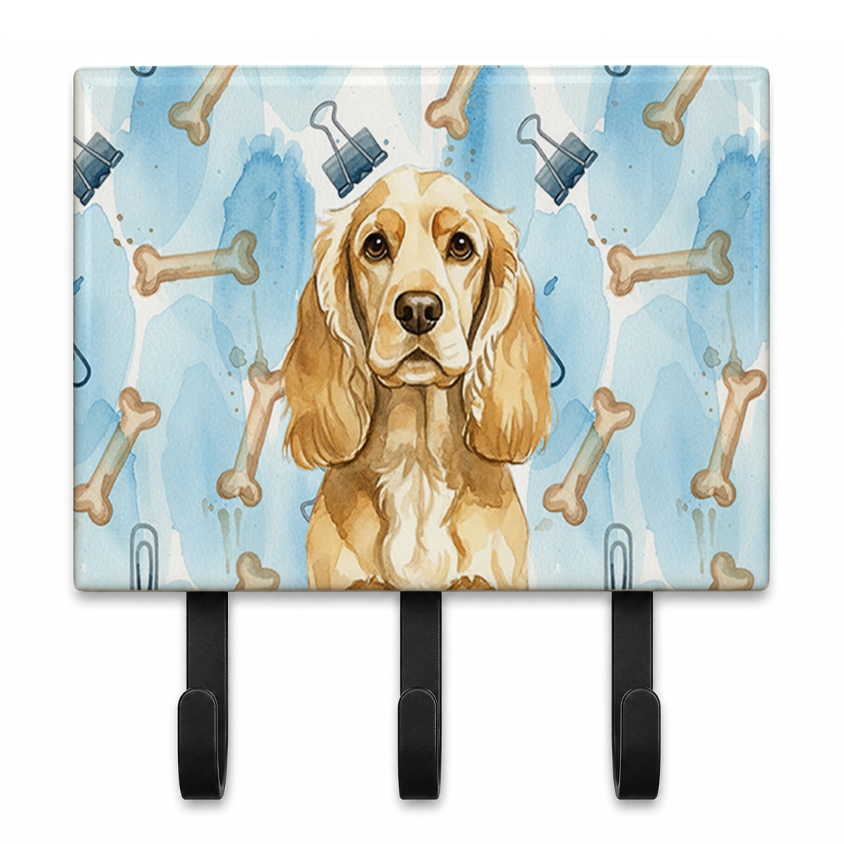 DAC9242TH68 9 x 6 in. Buff Cocker Spaniel Coworker Leash or Key Holder