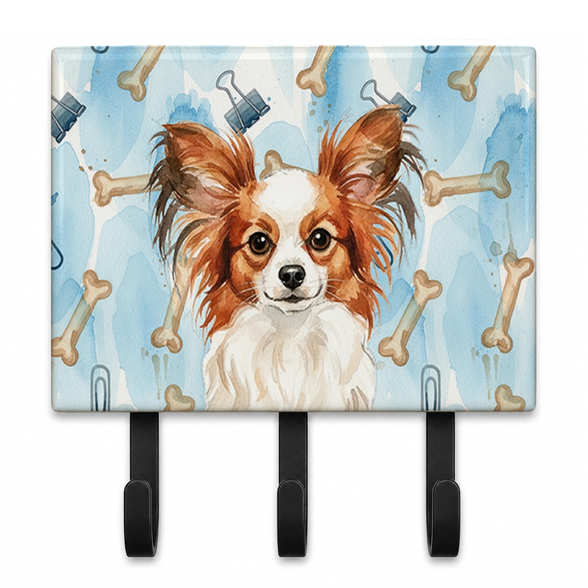 DAC9405TH68 9 x 6 in. White with Red Papillon Coworker Leash or Key Holder
