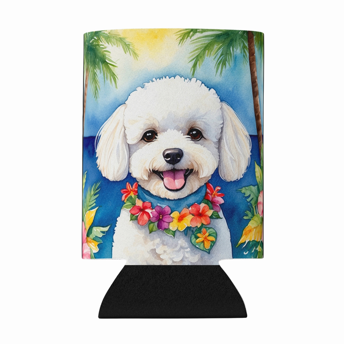 DAC6372CC 5 x 3 in. Bichon Frise Luau Can or Bottle Hugger