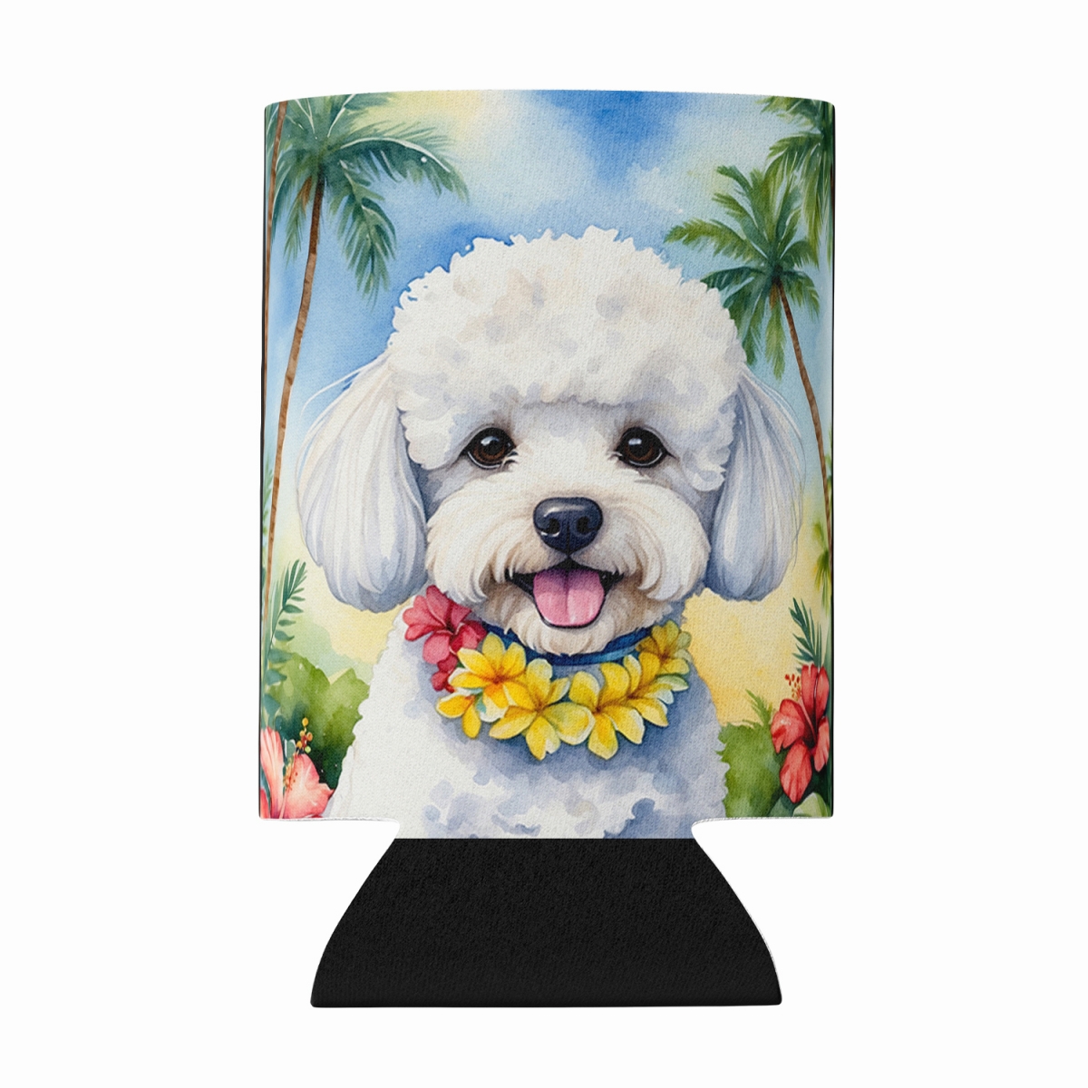 DAC6373CC 5 x 3 in. Bichon Frise Luau Can or Bottle Hugger