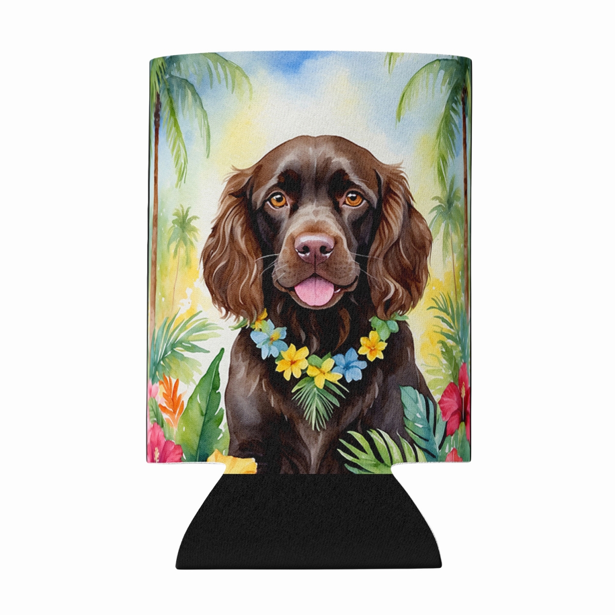 DAC6390CC 5 x 3 in. Boykin Spaniel Luau Can or Bottle Hugger