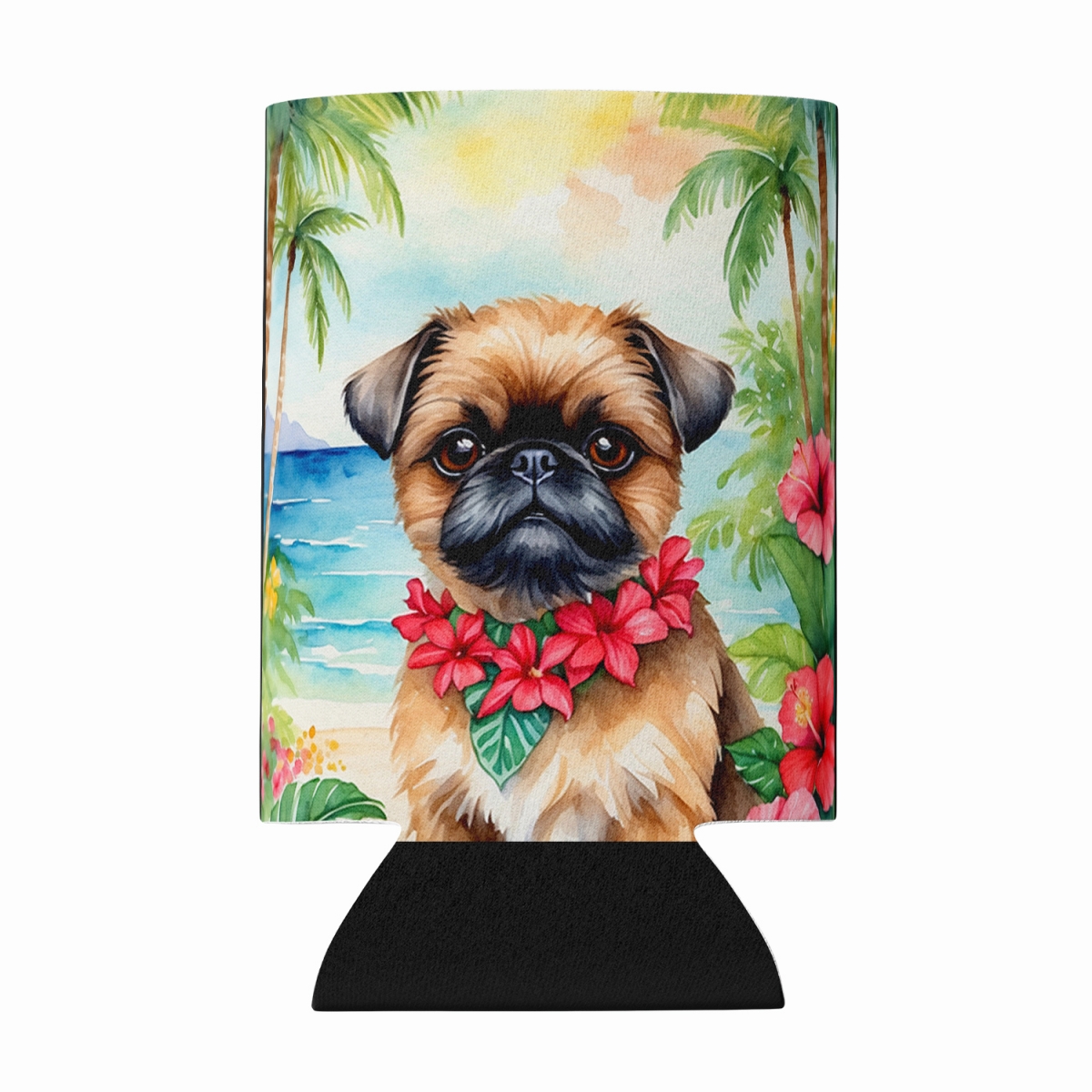 DAC6392CC 5 x 3 in. Brussels Griffon Luau Can or Bottle Hugger