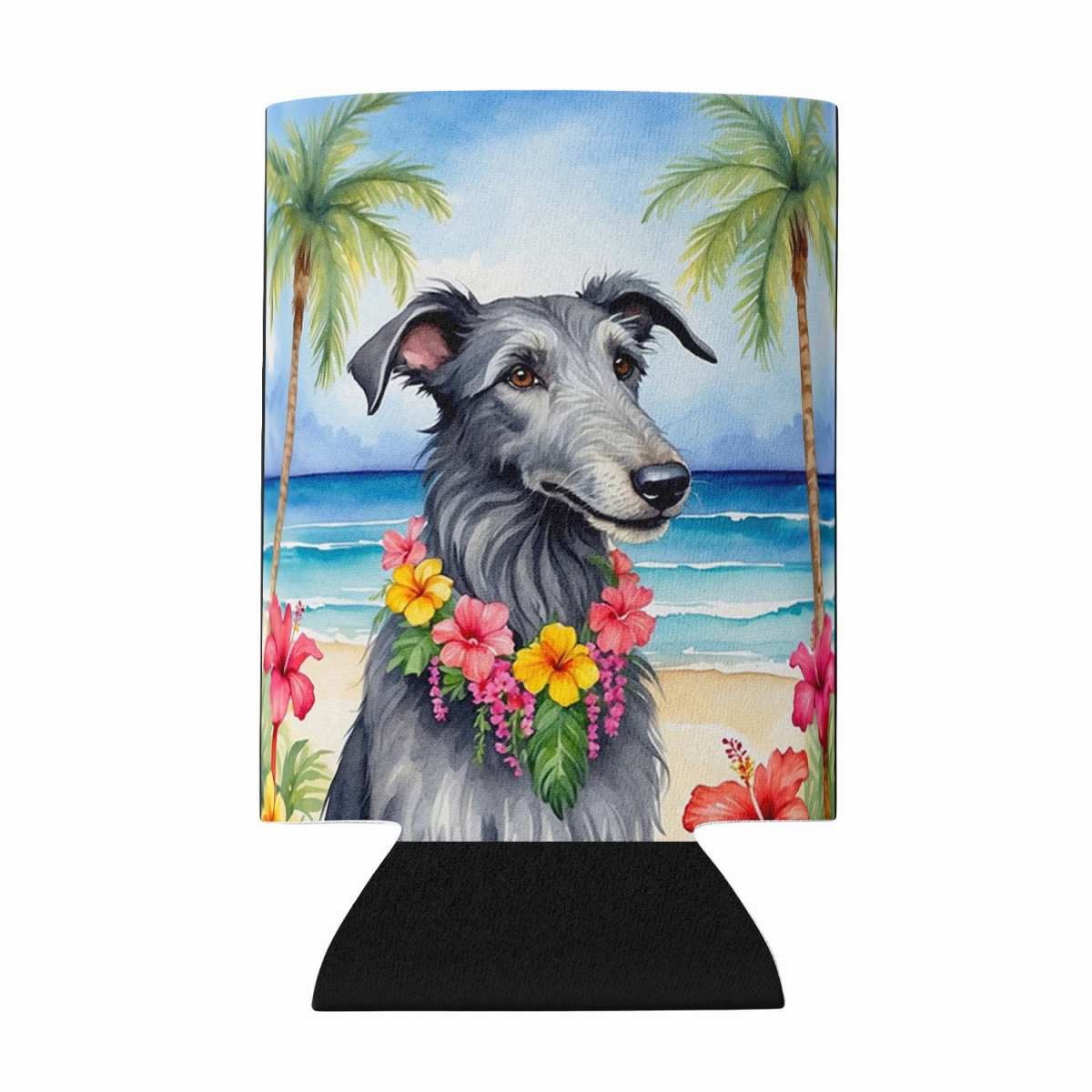 DAC6515CC 5 x 3 in. Scottish Deerhound Luau Can or Bottle Hugger