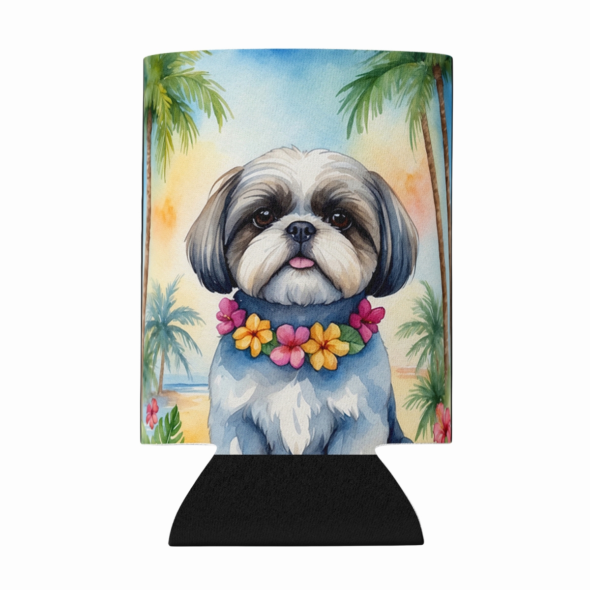 DAC6521CC 5 x 3 in. Shih Tzu Luau Can or Bottle Hugger