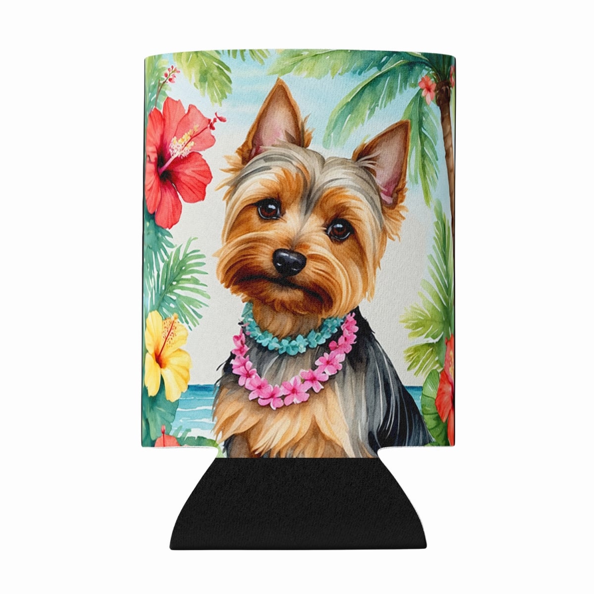 DAC6523CC 5 x 3 in. Silky Terrier Luau Can or Bottle Hugger