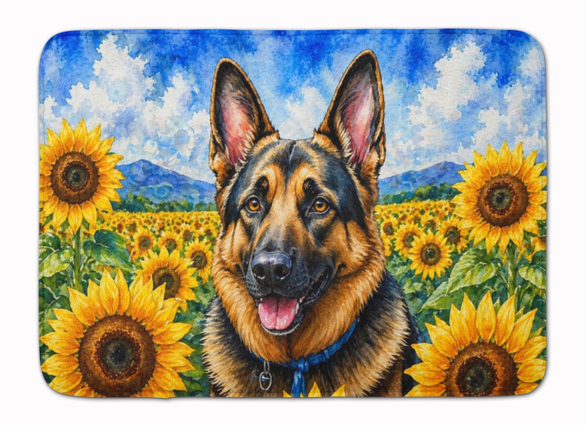 DAC6084RUG 19 x 27 in. German Shepherd in Sunflowers Memory Foam Kitchen Mat