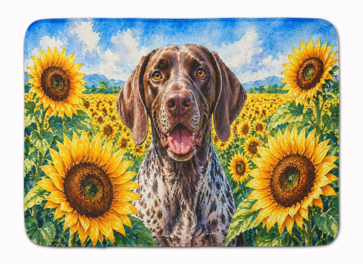 DAC6085RUG 19 x 27 in. German Shorthaired Pointer in Sunflowers Memory Foam Kitchen Mat