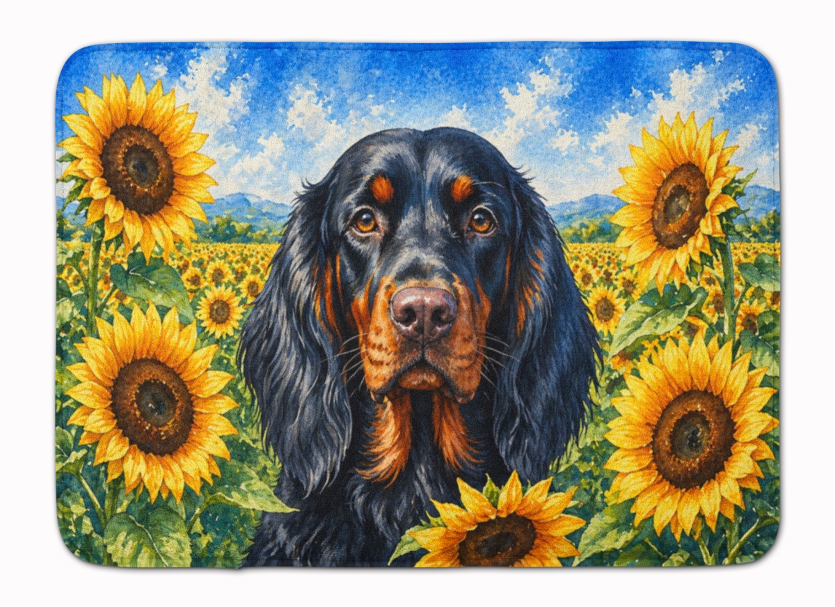 DAC6090RUG 19 x 27 in. Gordon Setter in Sunflowers Memory Foam Kitchen Mat