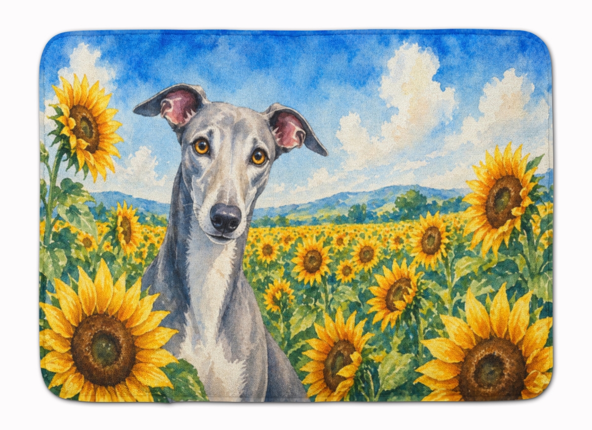 DAC6096RUG 19 x 27 in. Greyhound in Sunflowers Memory Foam Kitchen Mat