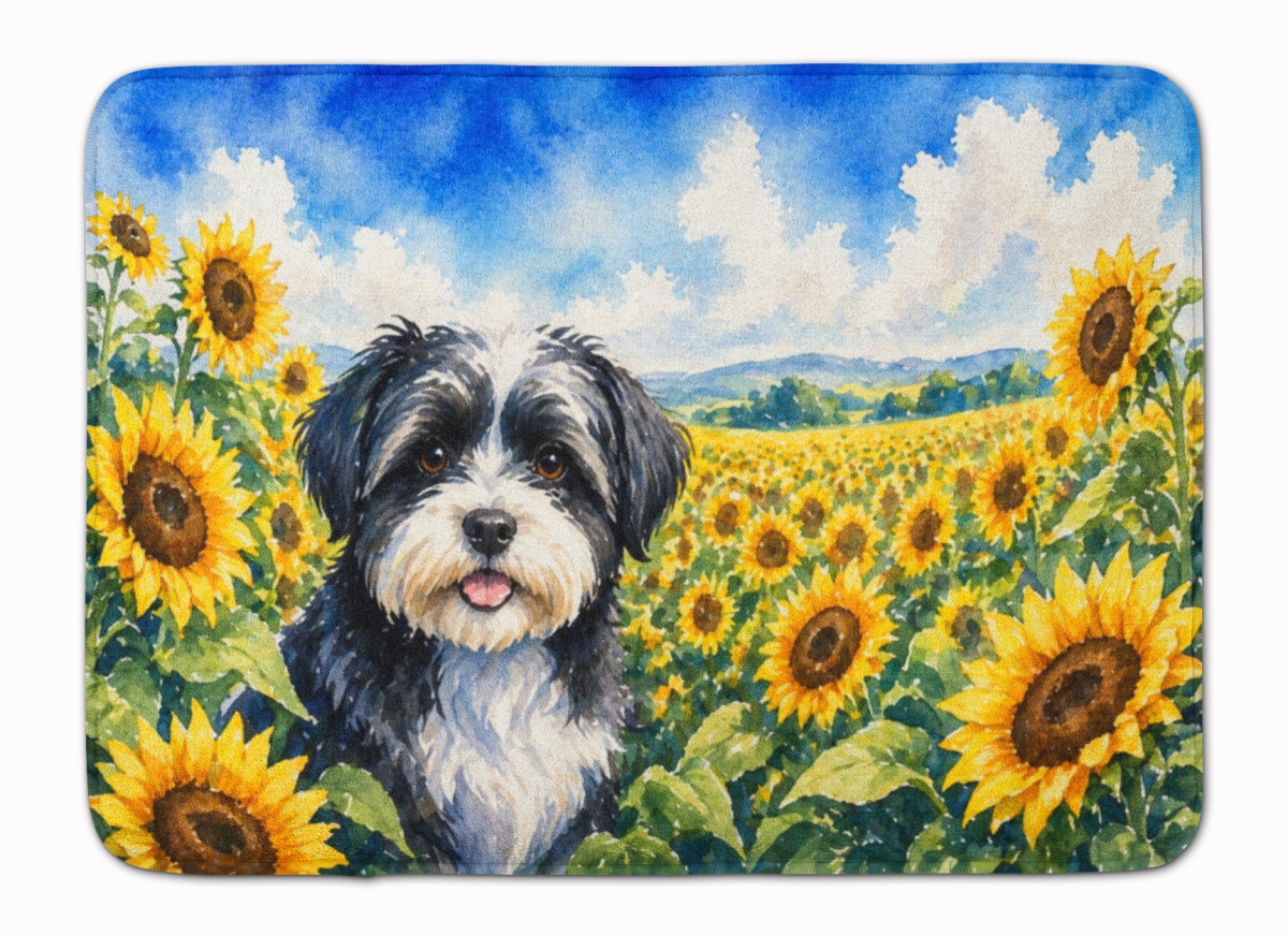 DAC6097RUG 19 x 27 in. Havanese in Sunflowers Memory Foam Kitchen Mat
