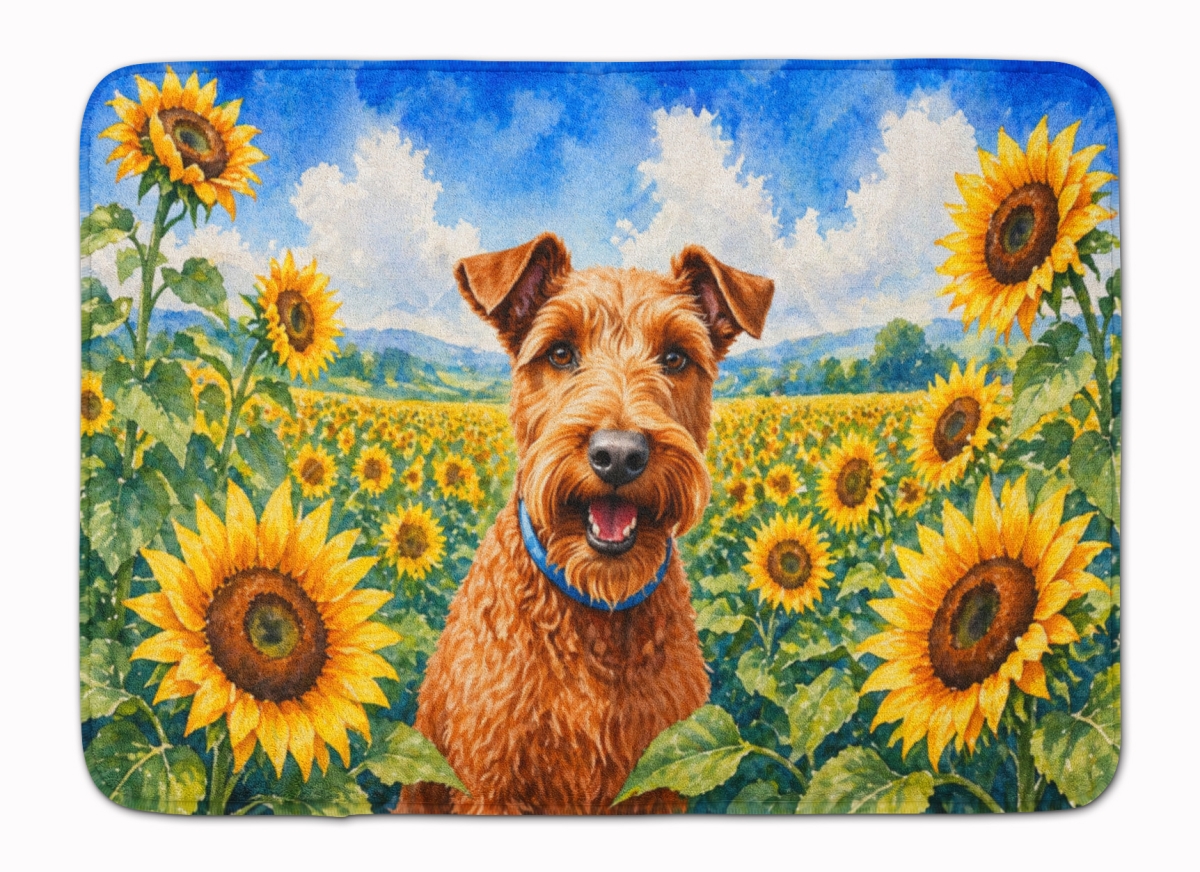 DAC6099RUG 19 x 27 in. Irish Terrier in Sunflowers Memory Foam Kitchen Mat