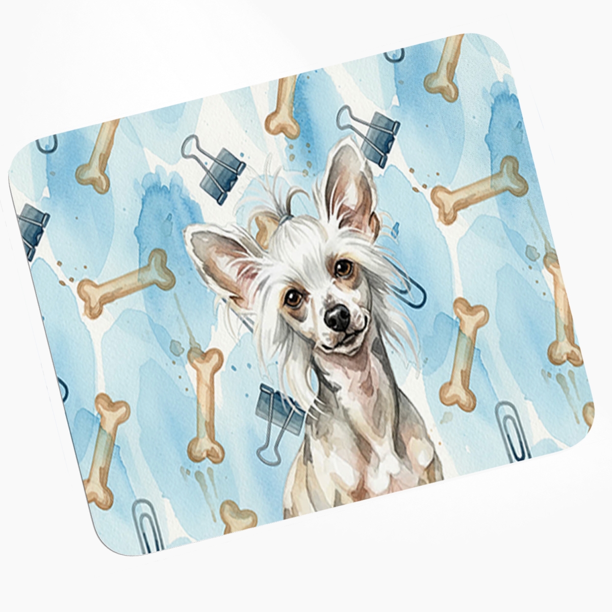 DAC9234MP 8 x 9.5 in. Hairless Mottled Pattern Chinese Crested Coworker Mouse Pad, Heat Resistant Trivet Hot Pad