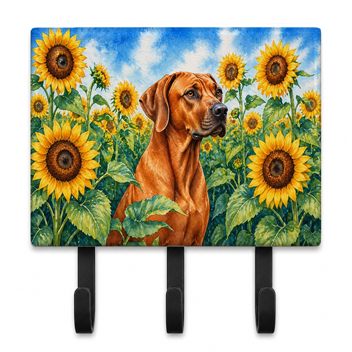 DAC6149TH68 9 x 6 in. Rhodesian Ridgeback in Sunflowers Leash or Key Holder