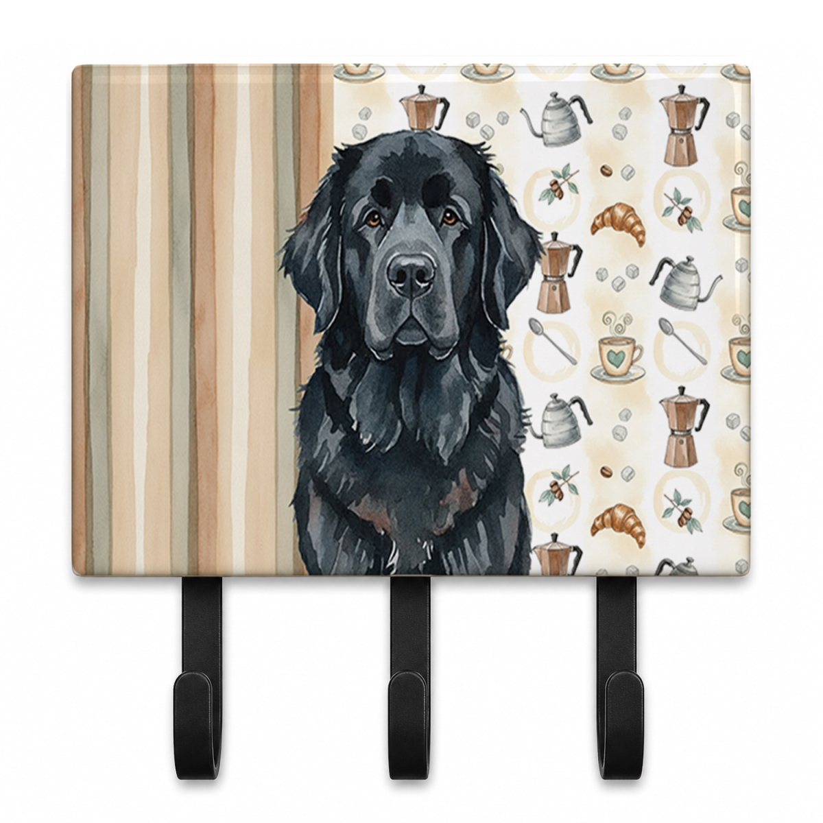 WDK7524TH68 9 x 6 in. Black  foundland Coffee Bar Leash or Key Holder