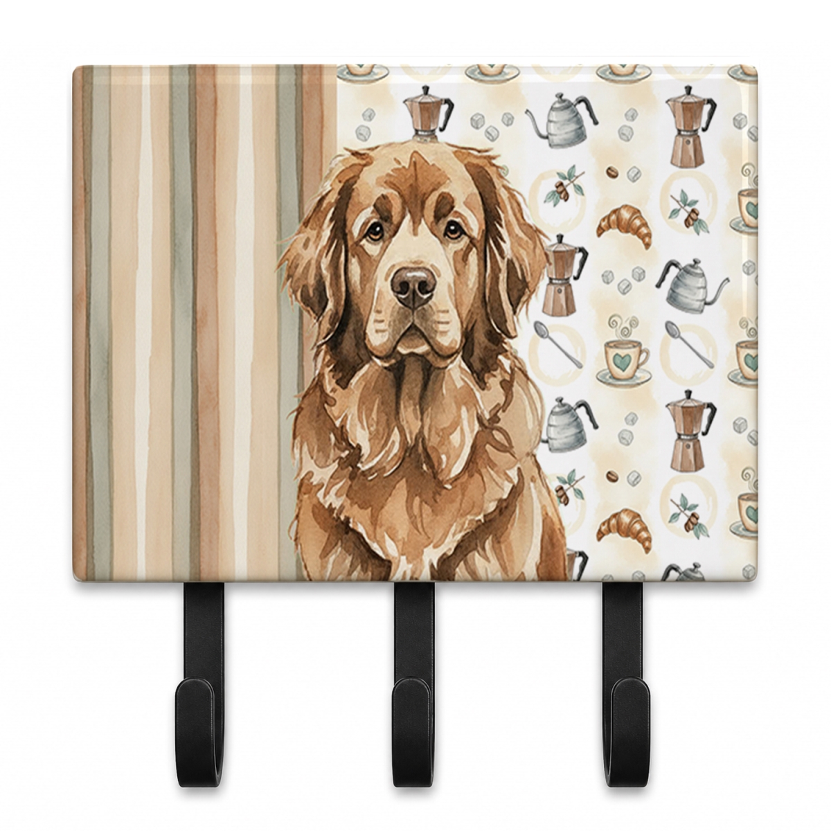WDK7525TH68 9 x 6 in. Brown  foundland Coffee Bar Leash or Key Holder