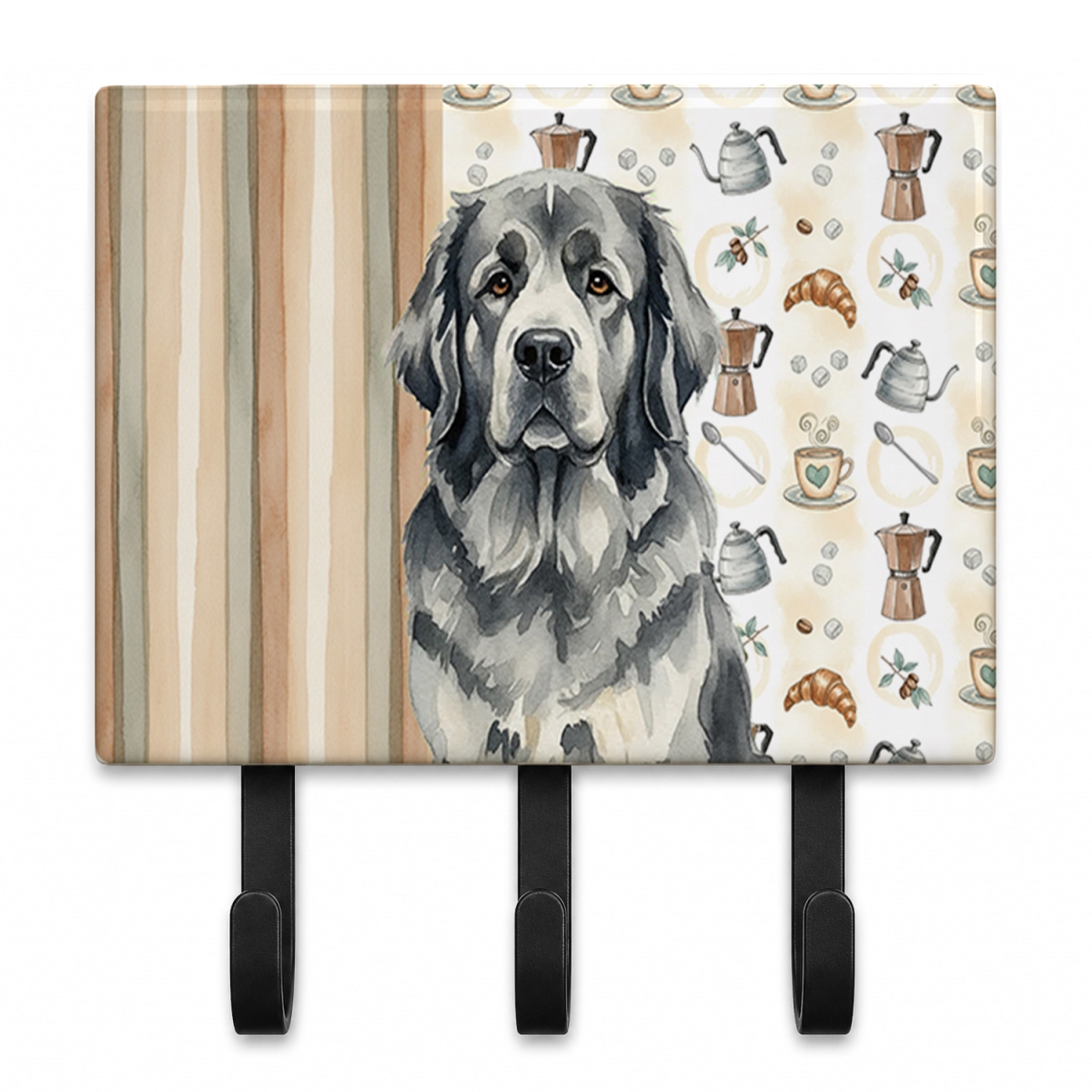WDK7526TH68 9 x 6 in. Gray  foundland Coffee Bar Leash or Key Holder