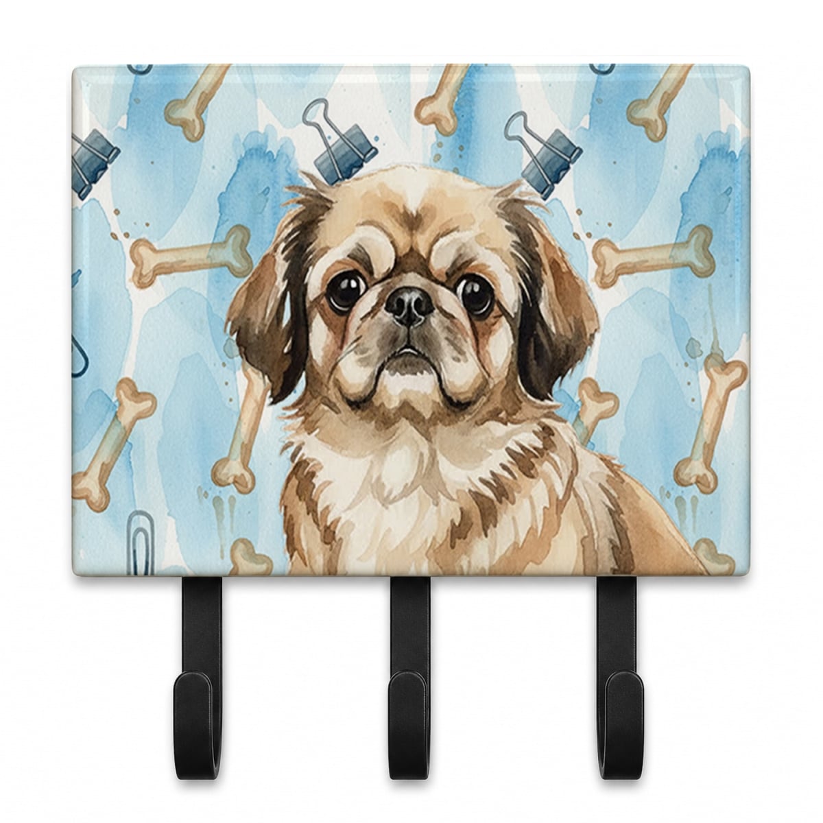 DAC9413TH68 9 x 6 in. Sable Pekingese Coworker Leash or Key Holder