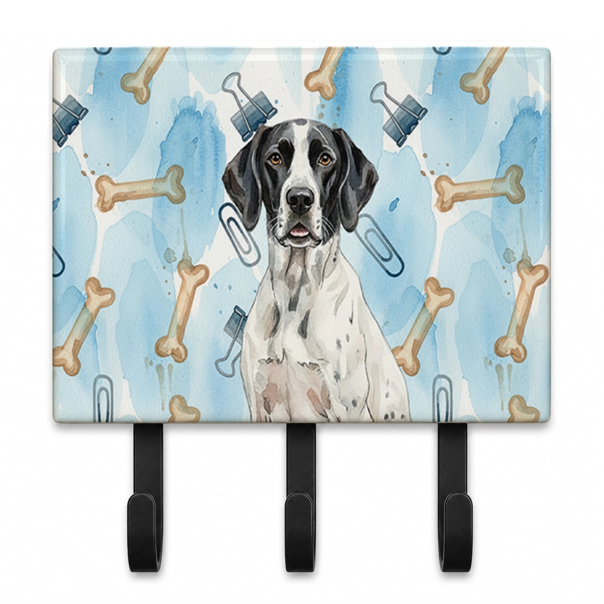 DAC9415TH68 9 x 6 in. Black & White Pointer Coworker Leash or Key Holder