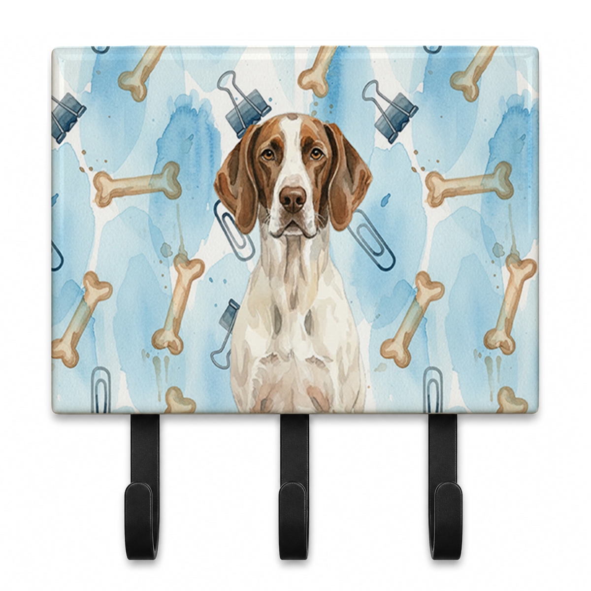DAC9416TH68 9 x 6 in. Liver & White Pointer Coworker Leash or Key Holder