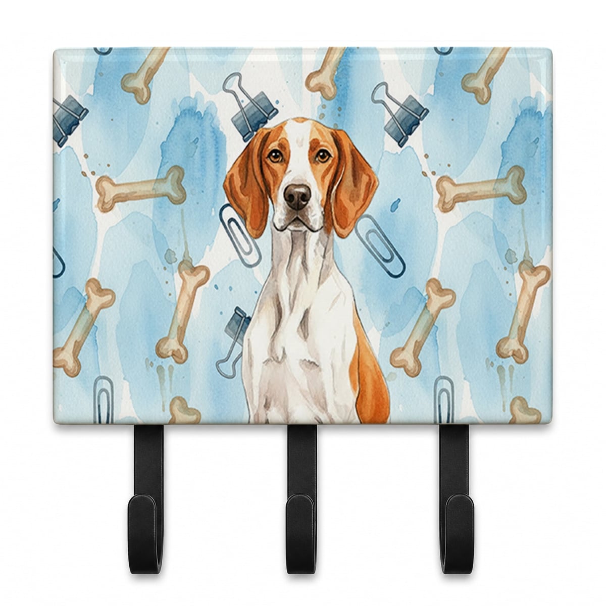 DAC9418TH68 9 x 6 in. Orange & White Pointer Coworker Leash or Key Holder