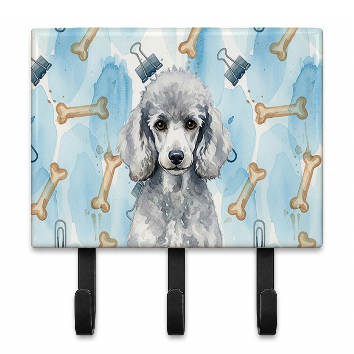 DAC9431TH68 9 x 6 in. Standard Silver Poodle Coworker Leash or Key Holder