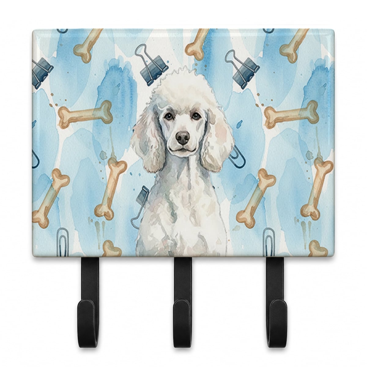 DAC9432TH68 9 x 6 in. Standard White Poodle Coworker Leash or Key Holder