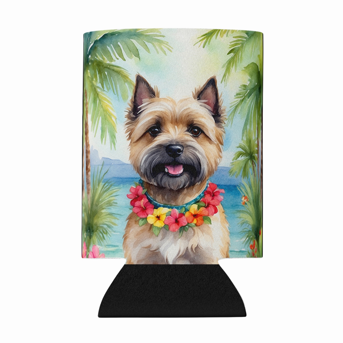 DAC6396CC 5 x 3 in. Cairn Terrier Luau Can or Bottle Hugger