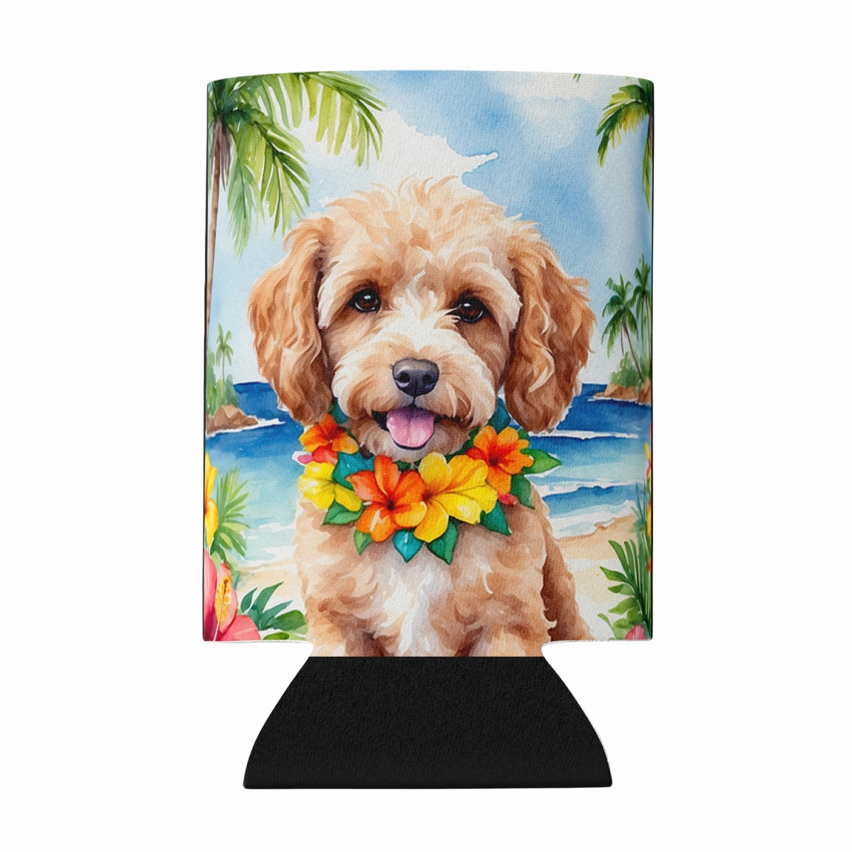 DAC6409CC 5 x 3 in. Cockapoo Luau Can or Bottle Hugger