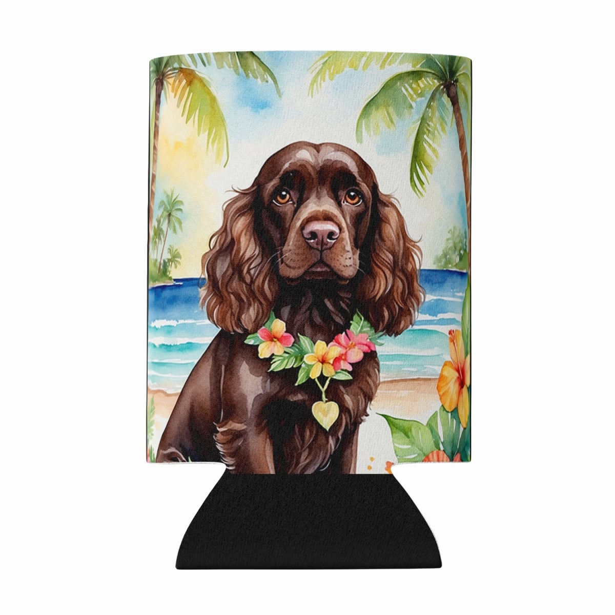 DAC6410CC 5 x 3 in. Cocker Spaniel Luau Can or Bottle Hugger