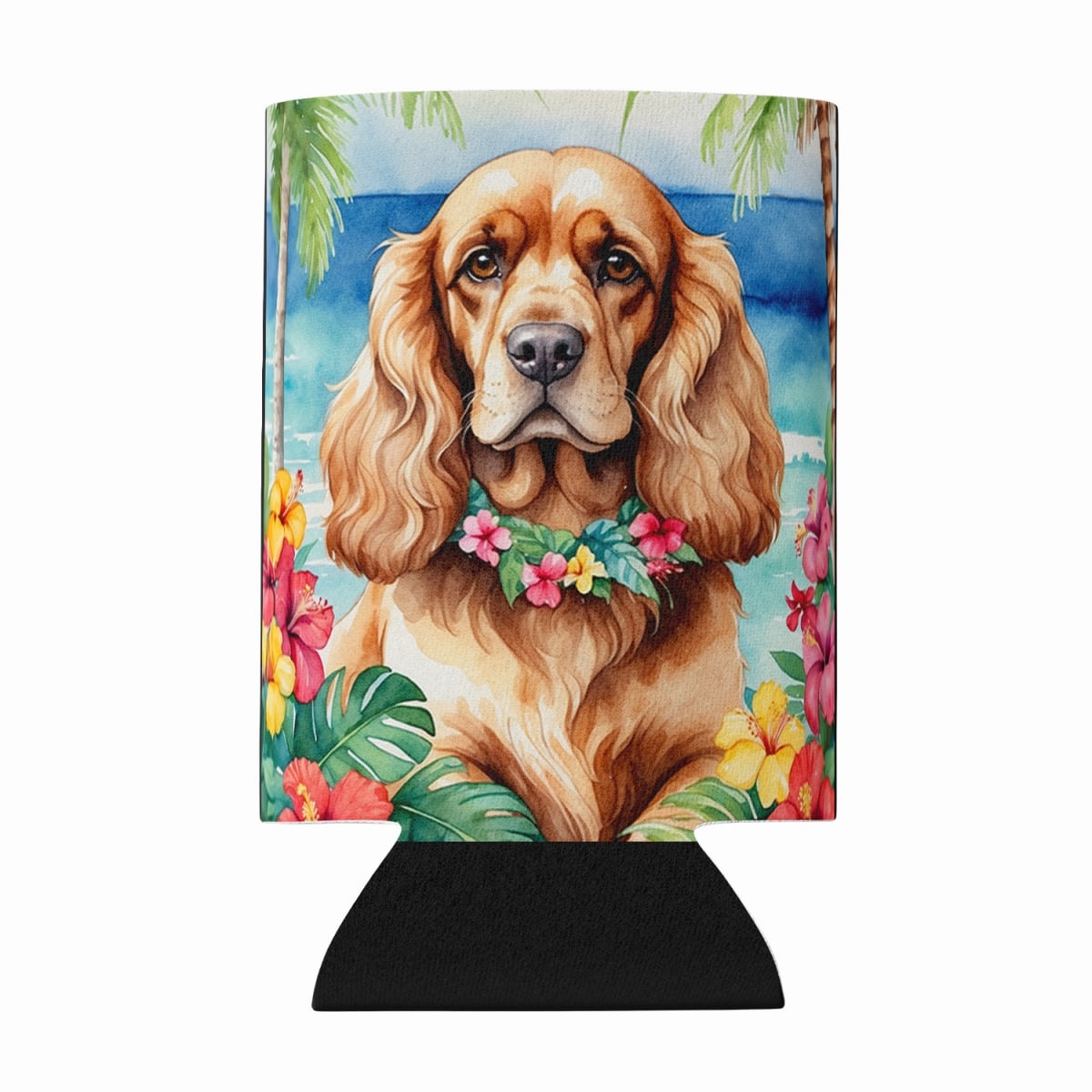 DAC6412CC 5 x 3 in. Cocker Spaniel Luau Can or Bottle Hugger